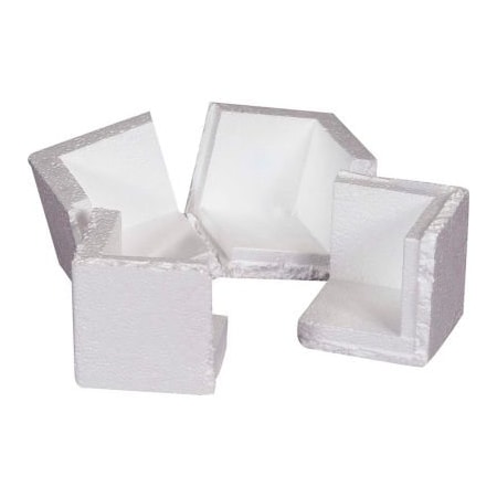 Box Packaging Foam Corners 3-3/4L x 3-3/4W x 3-3/4H White 400/Pack PF200